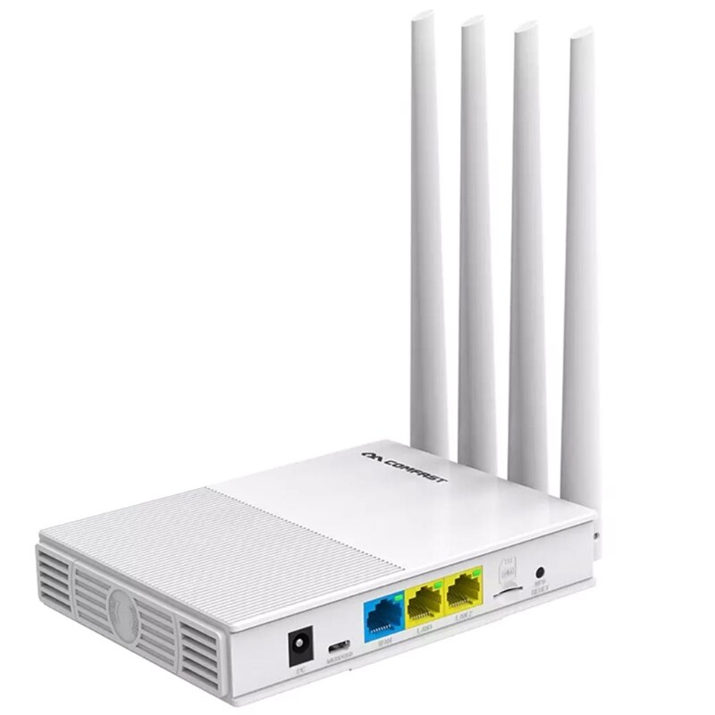 COMFAST-enrutador WiFi E3 4G LTE 2,4 GHz, 4 antenas, tarjeta SIM, WAN LAN, extensor de red de cobertura inalámbrica, enchufe estadounidense