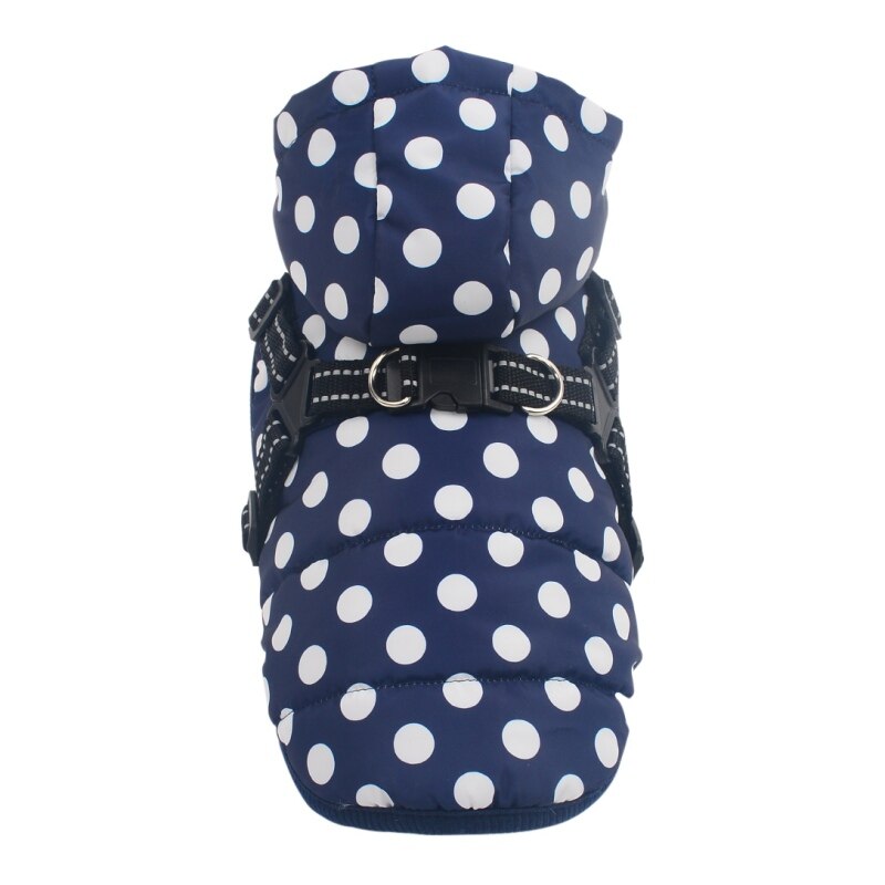 Pet Durable Dog Coat Chest Strap with Dog Harness Autumn Winter Skiing Costume Sleeveless Cotton Padded Vest Dog Clothes: L / XXL