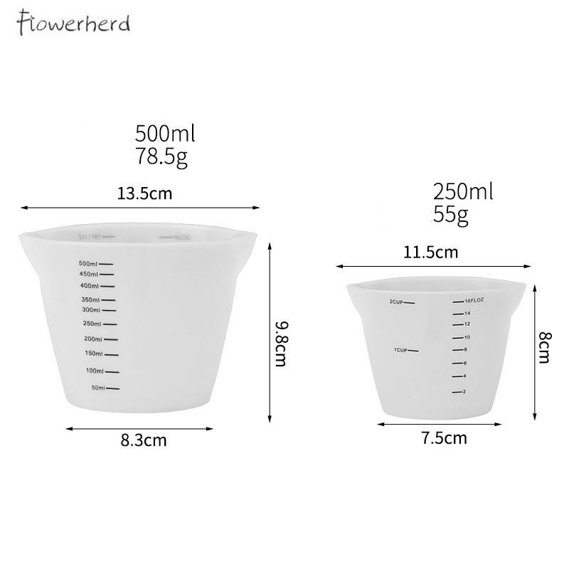 Siliconen Maatbeker Met Schaal Grote Huishoudelijke Doorschijnende Meetinstrumenten Diy Bakken Gereedschap 500Ml/250Ml Keuken Accessoires