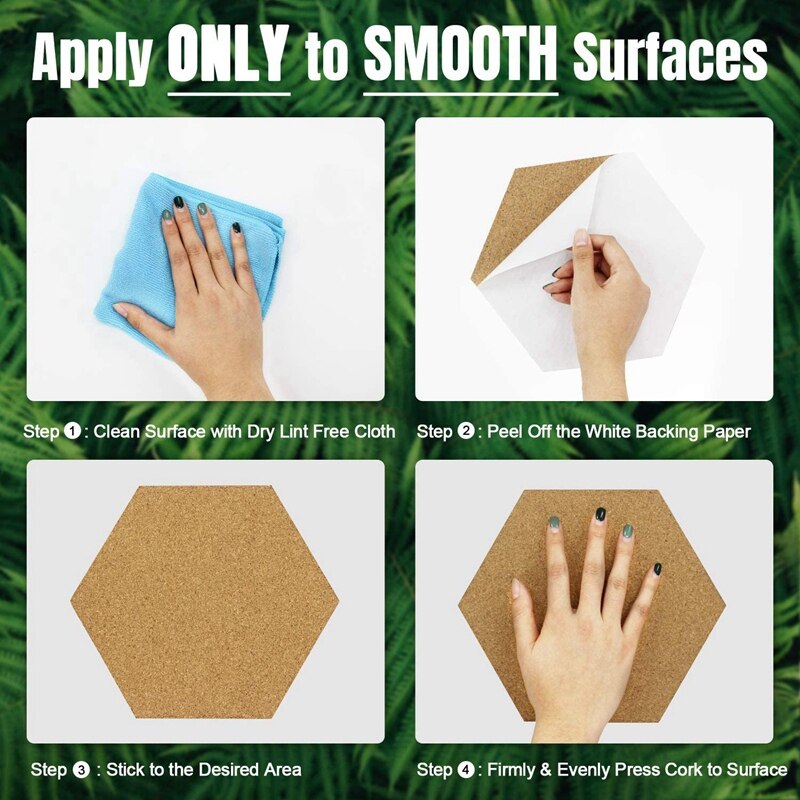 Self-Adhesive Cork Coasters,Cork Mats Cork Backing Sheets for Coasters and DIY Crafts Supplies (60, Hexagon)