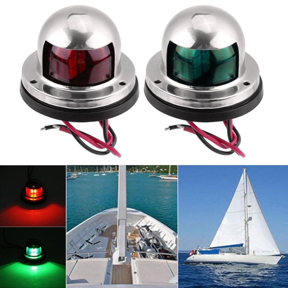 Stainless Steel+ABS Red Green Navigation Light Boat Marine Indicator Spot Light Marine Boat Accessory Boat