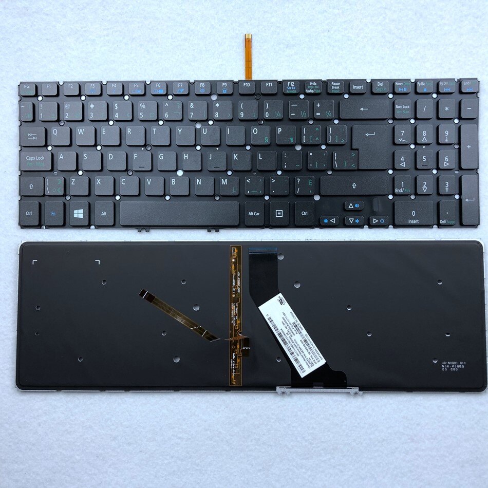 French Canada Italian UK Backlit Keyboard For Acer Aspire V5 V5-531 V5-531G V5-551 V5-551G V5-571G V5-571P V5-571PG V5-531P: Grey