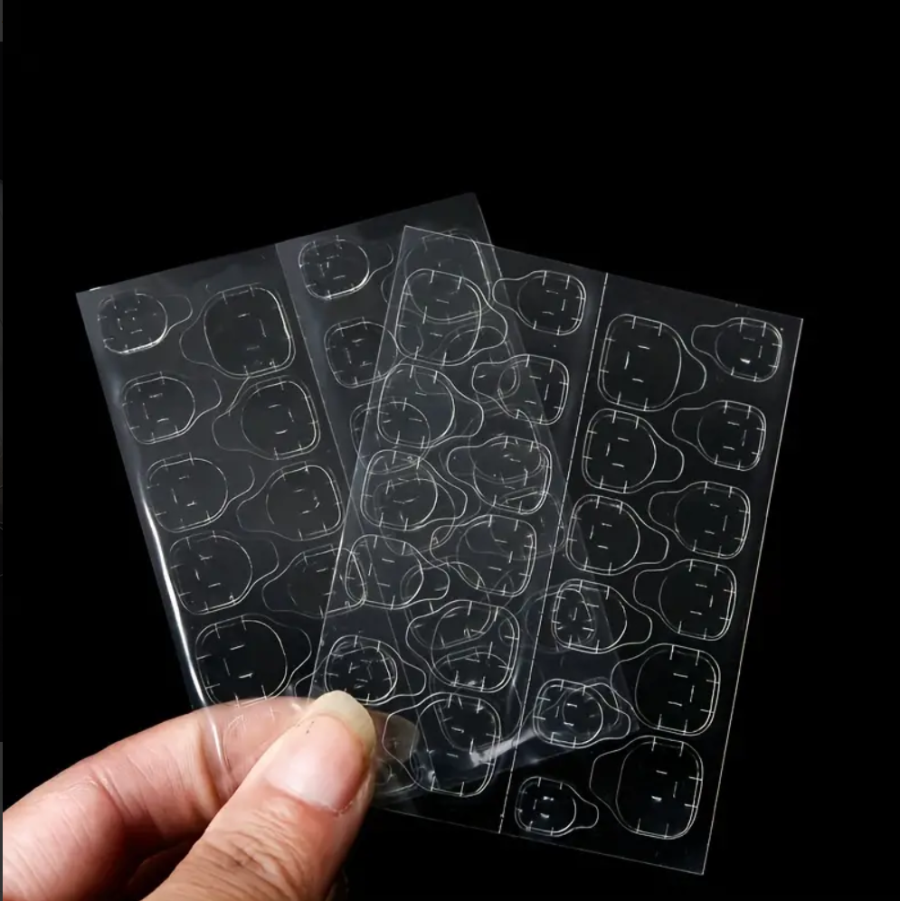 240/480 PCS Strong Adhesive Glue Tape for Press-on Nail Tips - Double Side Adhesive Film for False Nails-Transparent