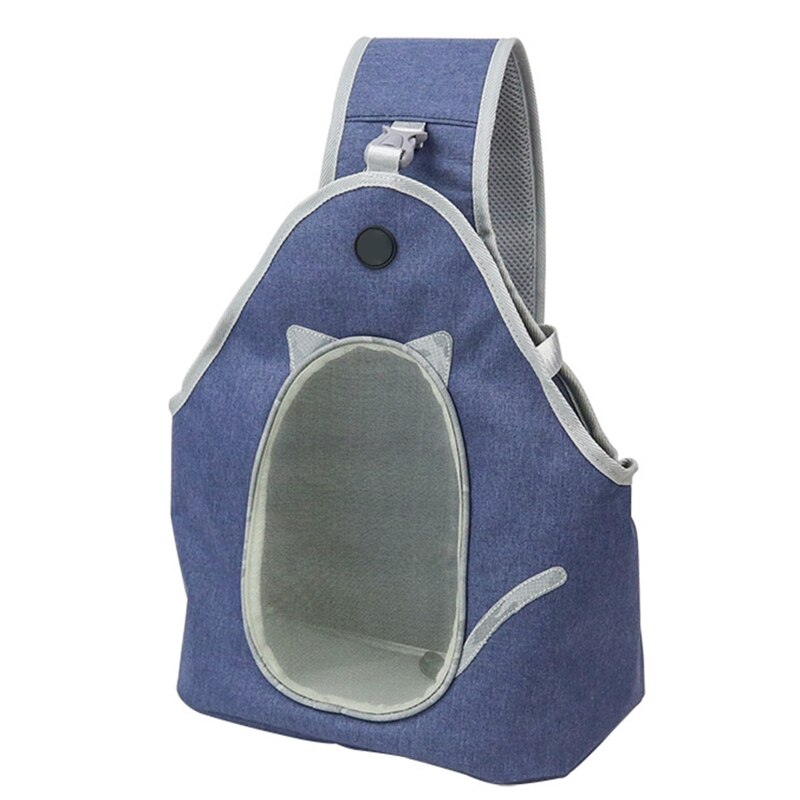 Ademende rugzak voor huisdieren met transparant venster, kleine katten- en puppydragers 27rf: Blauw / S