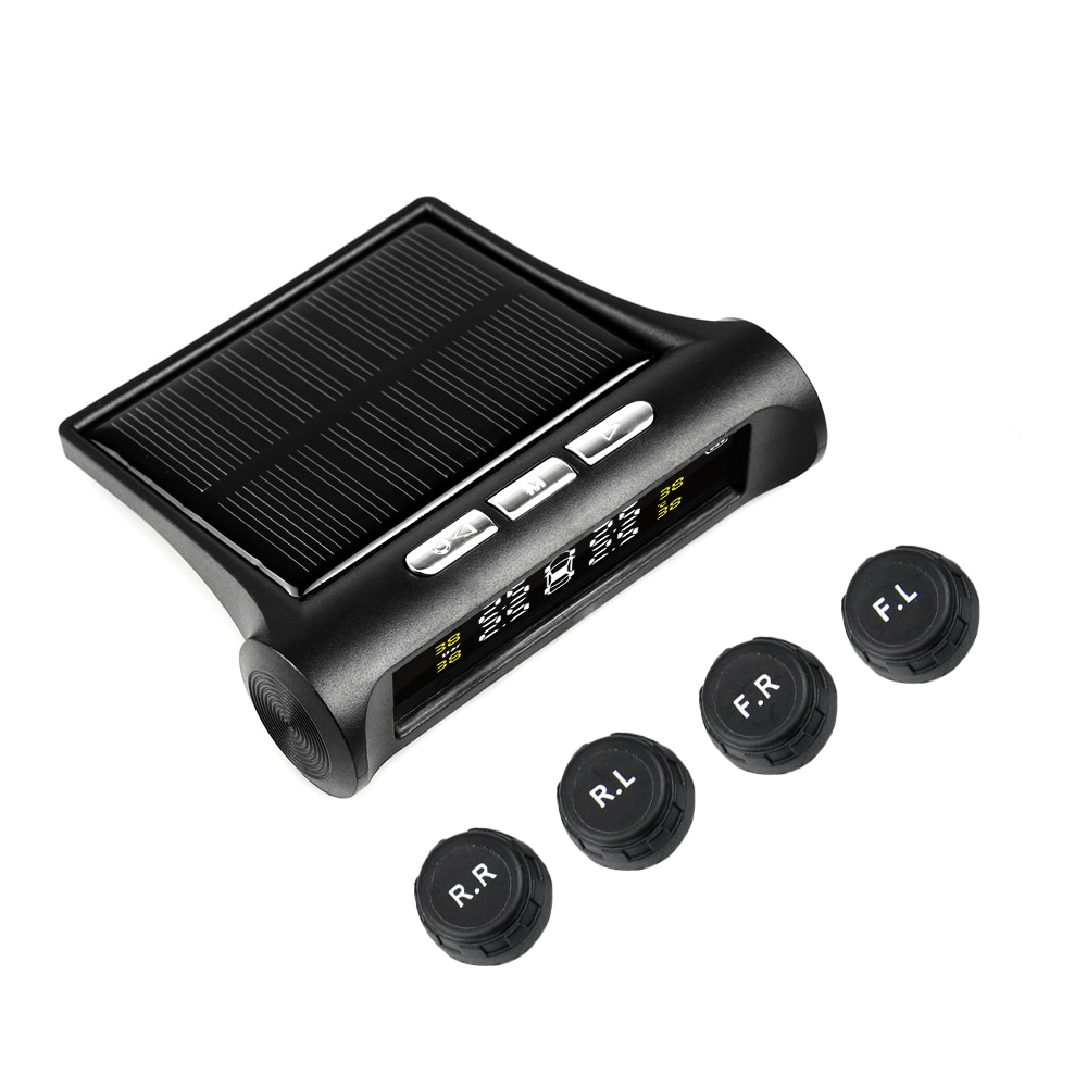 High Technology Solar Smart Car TPMS Tire Pressure Monitoring System Digital LCD Display Auto Security Alarm Systems 4 Sensors