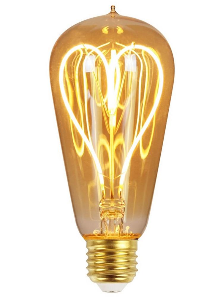 LED Edison Gloeilamp ST64 110 V/220 V Dimbare Hart Vorm Zacht Licht Filament Antiek Stijl Vintage Licht lamp