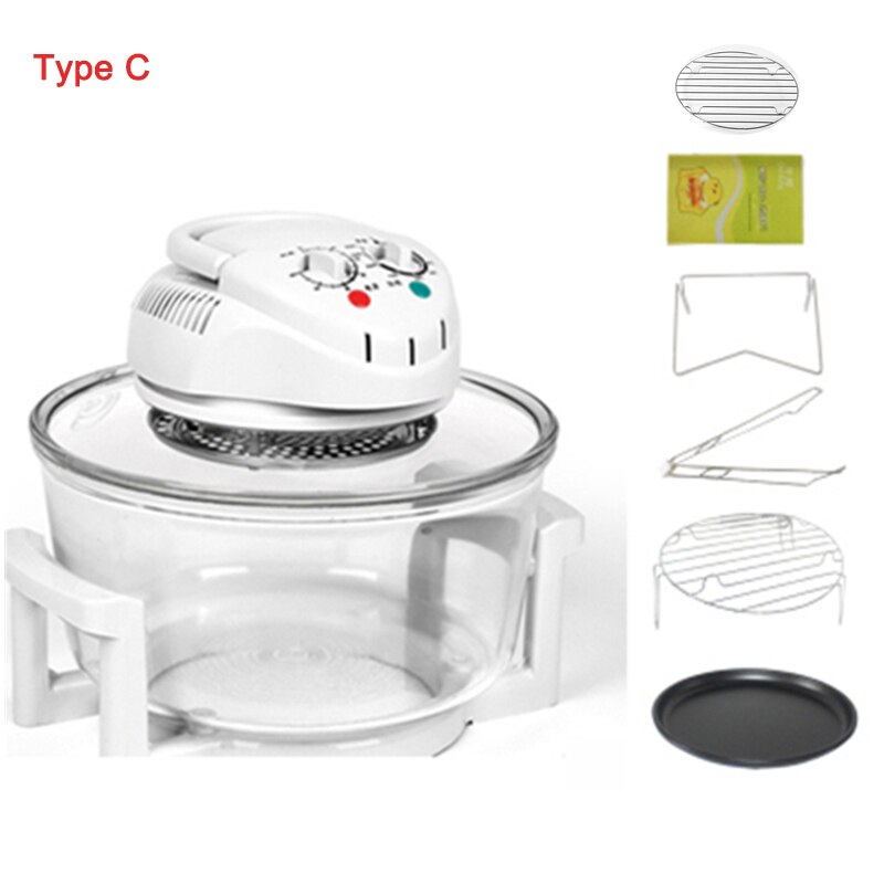 Air Fryer 12L Visual Grilled Chicken Wings French Fries Sweet Potatoes Smoke-free Convection Oven Electric Fryer: C