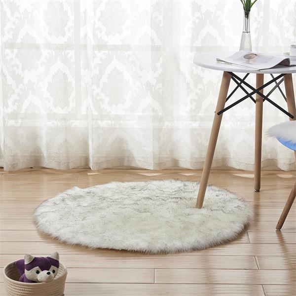 45X45cm Pluche Lange Wol Faux Fur Tafel Mat Baby Photo Props Baby Foto Achtergrond Mat Winter Dikke Warme Deken: white and grey