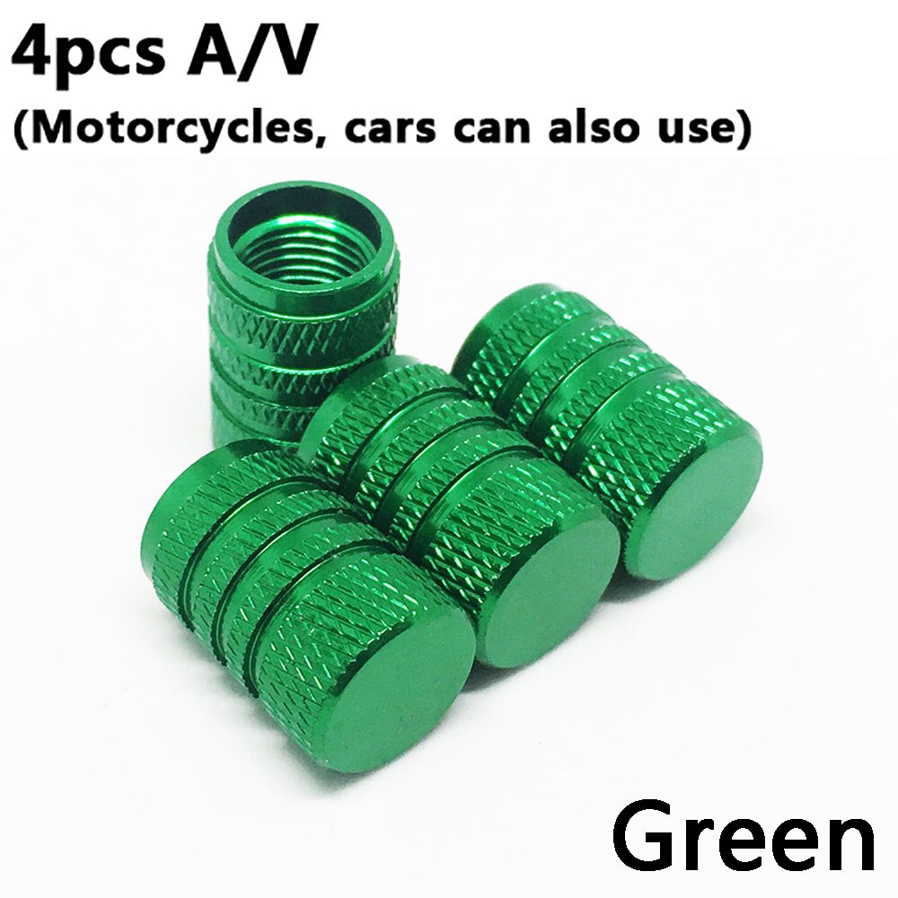 4Pcs Bike Wheel Tire Covered Car Motorcycle Truck universal Tube Tyre Bicycle AV SV American AIR Valve Cap Dustproof 10 colors: American 4PCS Green