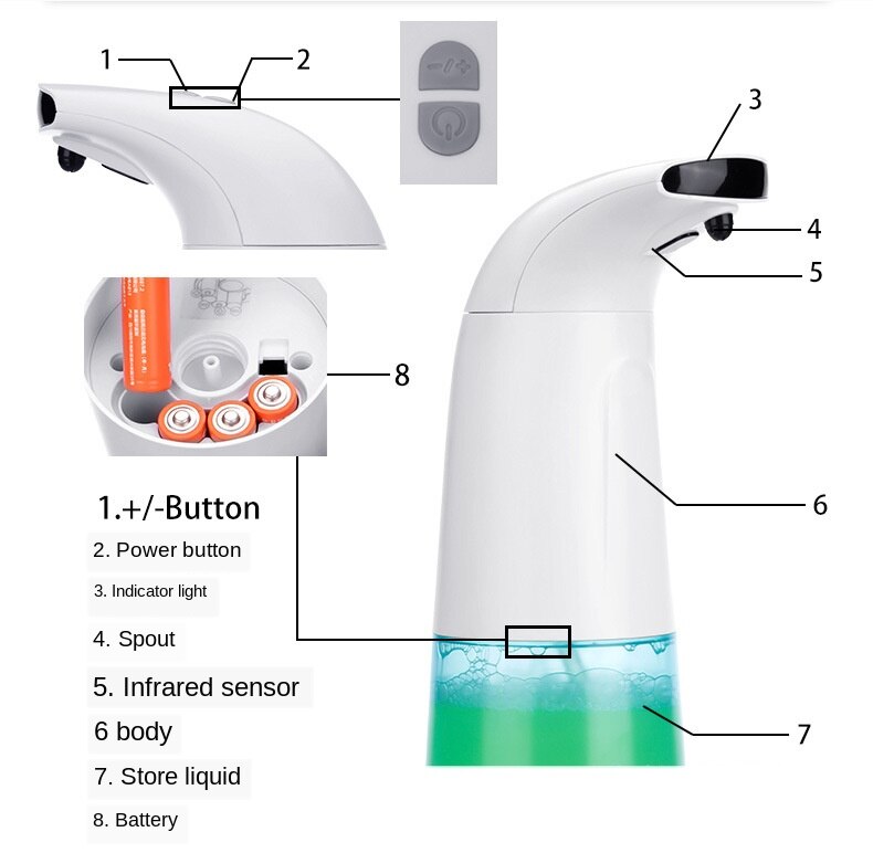 Automatic Sensor Foam Dispenser Wash Hand Machine Intelligent Induction Foam Soap Dispenser Touchless Hotel Kitchen Bathroom
