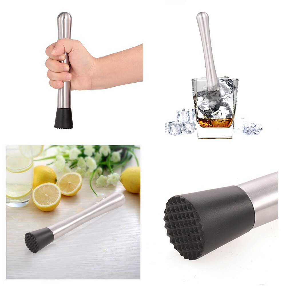 Cocktail muddler ruostumaton teräs juoma jää muddler cocktail muddler baari työkalu grillijuhlatyökalu keittiötarvike