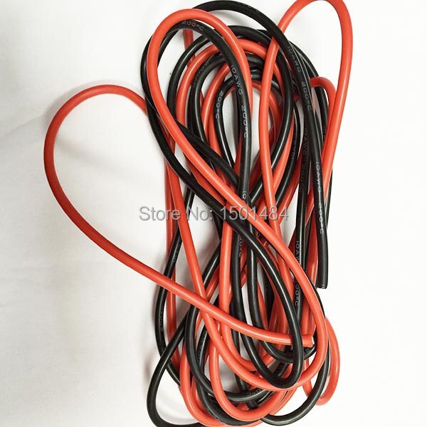 10 AWG 10AWG Gauge Silicone Wire cable 1M Flexible Stranded Copper Cables for RC Red &amp; Black
