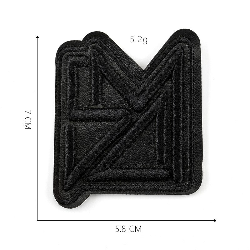 Embroidery Black PU Leather Sew on Iron on Patch Clothing Diy Appliques for Jacket Cap Bag Decoration Stripe: 11