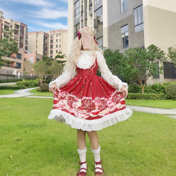 Original Lolita Miau salsa helado Honda vestido JSK kawaii ropa adorable Vestido de lolita vestido victoriano gothic lolita