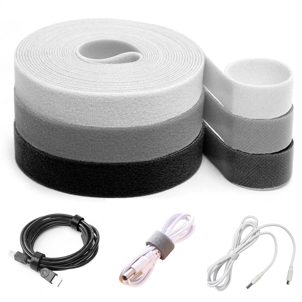 1M/5M Nylon Telefoon Kabel Organizer Wit Voor Oortelefoon Muis Toetsenbord Computer Usb Draad Winder Protector Cord management