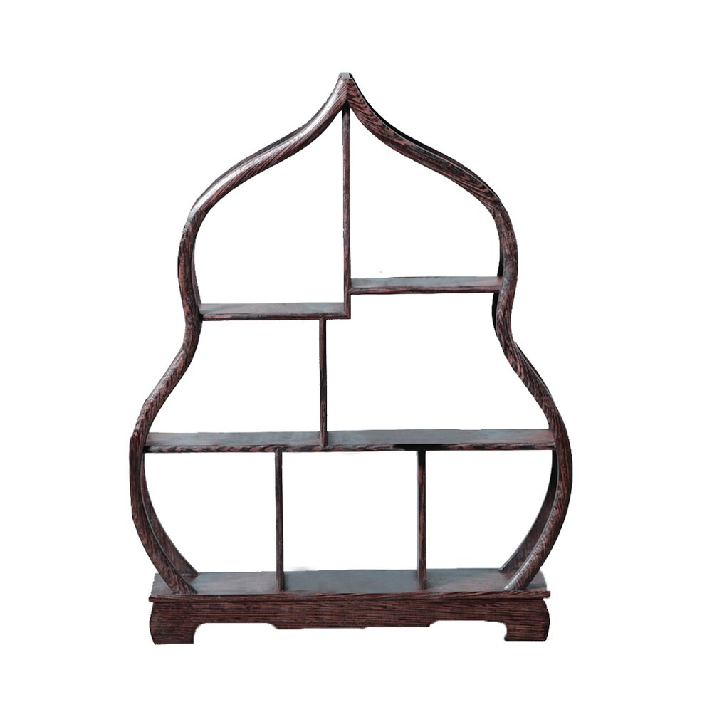 1Pc Wood Shelf Retro Antique Shelf Rosewood Crafts Wenge Display Stand without Ornaments (Peach Shape): Picture 1 2