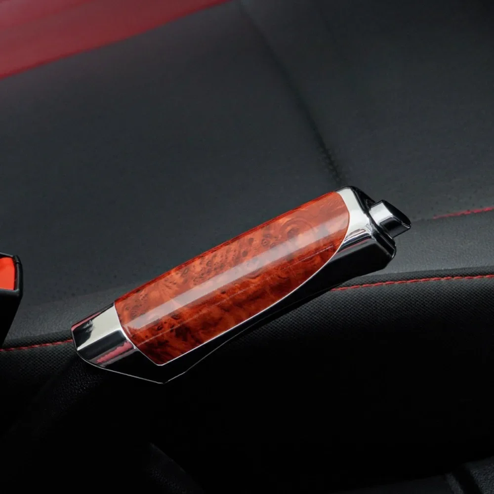 Universal Auto Handbremse schützen Abdeckung Styling Holz Kohle faser Dekor hochwertige abs glatte Geländewagen Innen zubehör: WHITE