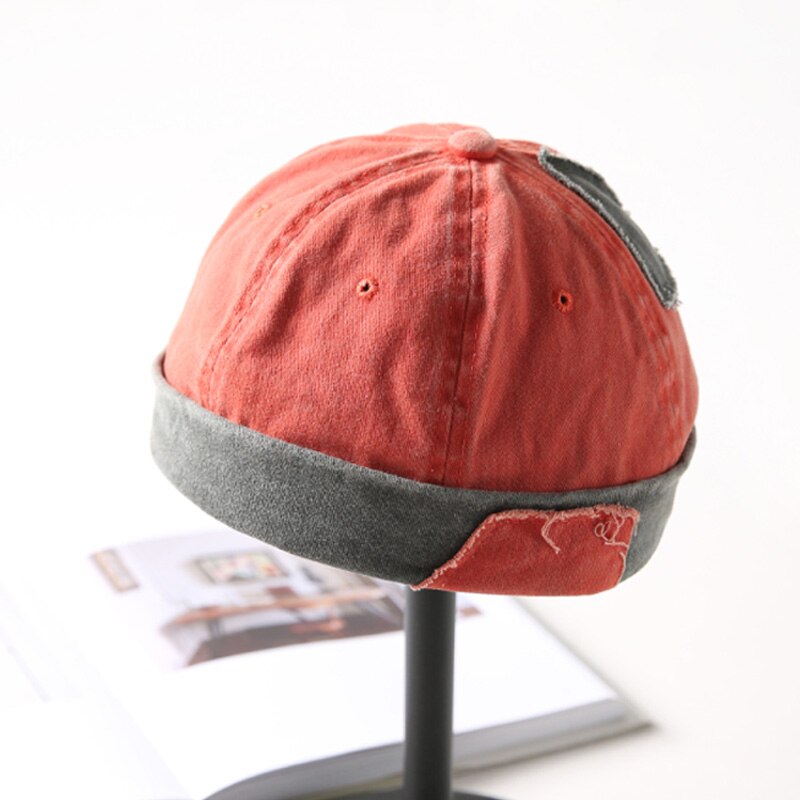 Vintage Hip Hop caps Men Washed Cotton Skull cap Adjustable Retro Brimless Hat Landlord Breathable Beanie Hat Sailor Cap