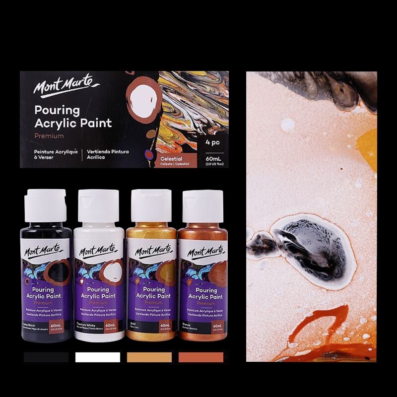 60ML Pigment Acrylic Paint Set Fluid Marbling Paint Acrylic Pouring Medium Drawing Tool For Artist DIY Art Supplies