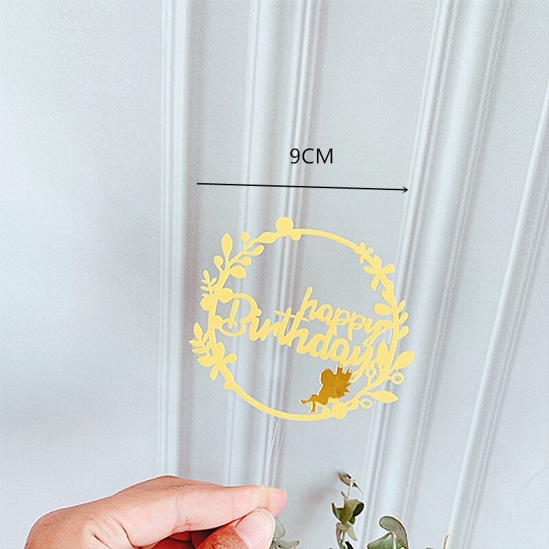 Flower Happy Birthday Cake Topper Garland Letter Cupcake Cake Top Flags for Kids Birthday Party Cake Toppers Baby Shower Supplie