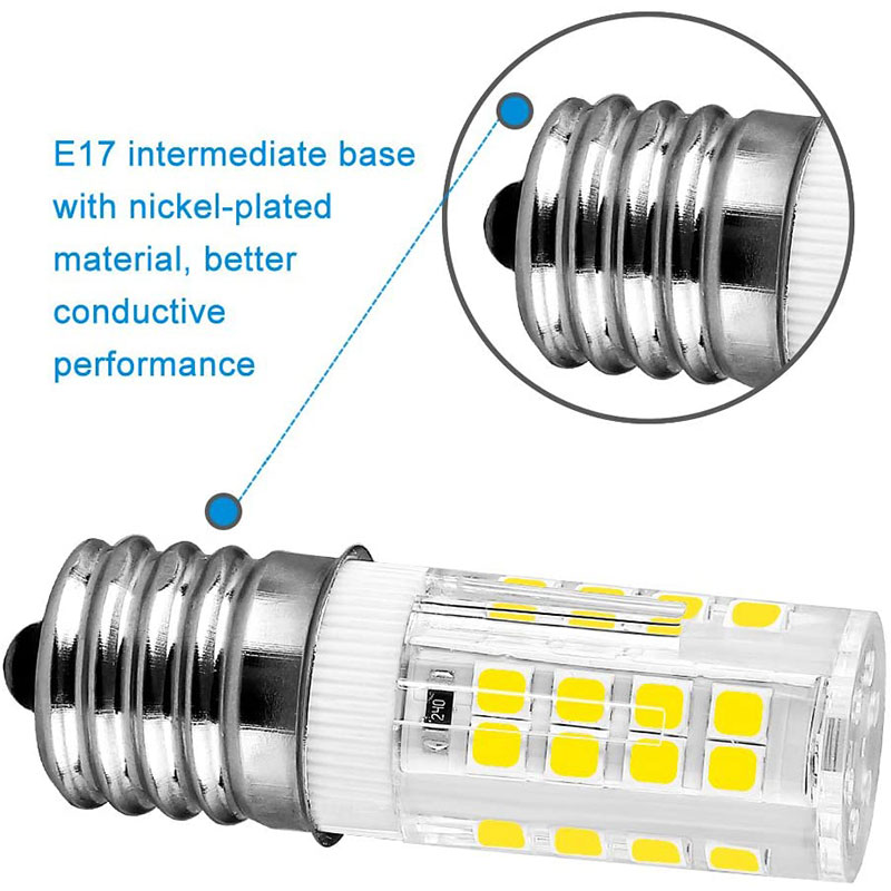 Bombilla LED de cerámica para horno microondas, lámpara de luz para congelador, piezas de repuesto para microondas, E17, 210-230V, 4W, 6000K