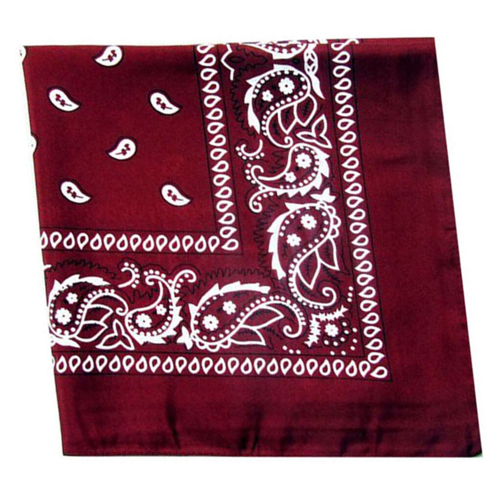 Hip Hop Cotton Bandana Square Scarf 54cm*54cm Black Red Paisley Headband Printed For Women/Men/Boys/Girls: d