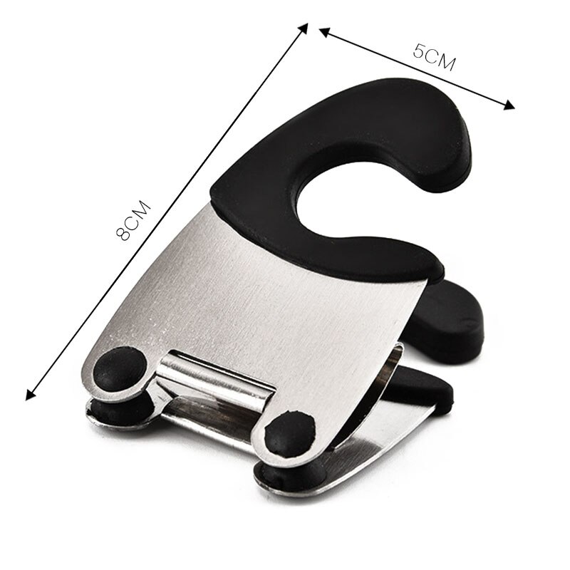 Portable Stainless Steel Pot Clip Side Clips Practical Heat Resistant Spoon Clip Pot Tongs Rubber Grip Kitchen Gadgets