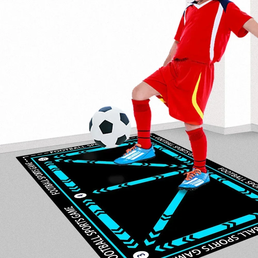 Estera de entrenamiento de fútbol, estera de entrenamiento de drible antideslizante plegable para niños y adultos, esteras de Fitness insonorizadas, equipo de entrenamiento de fútbol: Azul