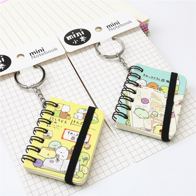 Mini notebook cute Small book with keychain Portable notebook Student class notes