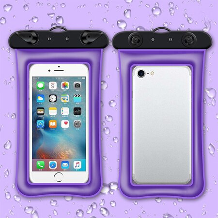 Float Waterproof Phone Case 6.5'' Smartphone Dry Bag For iPhone 11 Pro Xs Max XR 8 7 Samsung Mobile Phone Swimming Pouch Cover: Purple