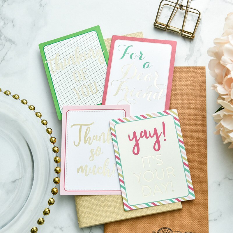 KLJUYP 24Pcs Hello Friend Acid Free Colorful Paper Pocket Cards for Scrapbooking DIY Projects/Photo Album/Card Making Crafts