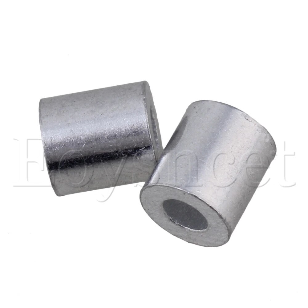 50PCS Silver Wire Rope Round Aluminum Clip Ferrule Clamp 7x4mm