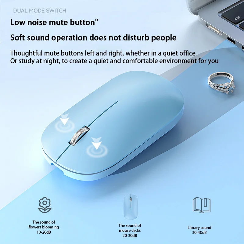 Xiaomi Wireless Bluetooth Mouse Dual Mode DPI Adjustable 2.4G Type-C Rechargeable Silent Ergonomic Morandi Portable Office Mouse