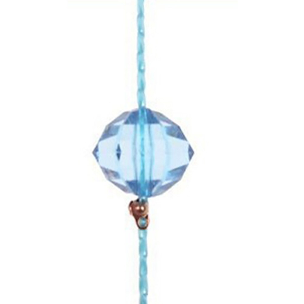 Cortina de borlas con cuentas de cristal, divisor de seda para ventana y puerta, Panel de cenefa, decoración para en casa: Sky Blue