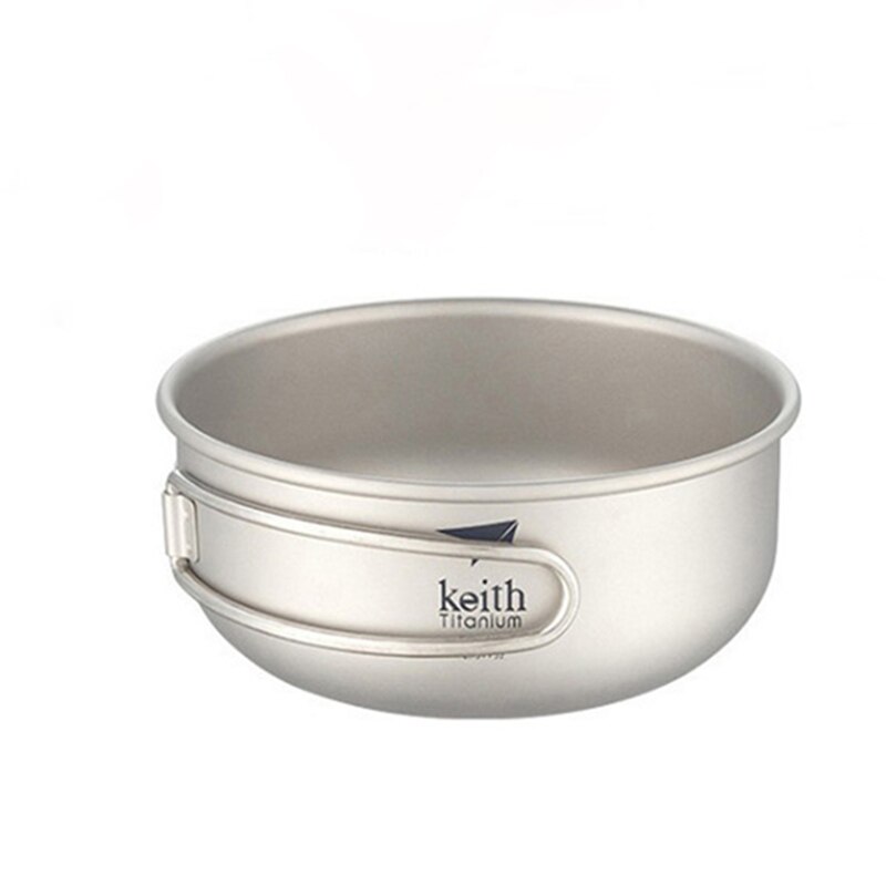 300/400/500/600ml Keith Titanium Folding Bowls With Titanium Foldable Handle Outdoor Cookware Tableware Cutlery Ti5323-Ti5326: 300ml