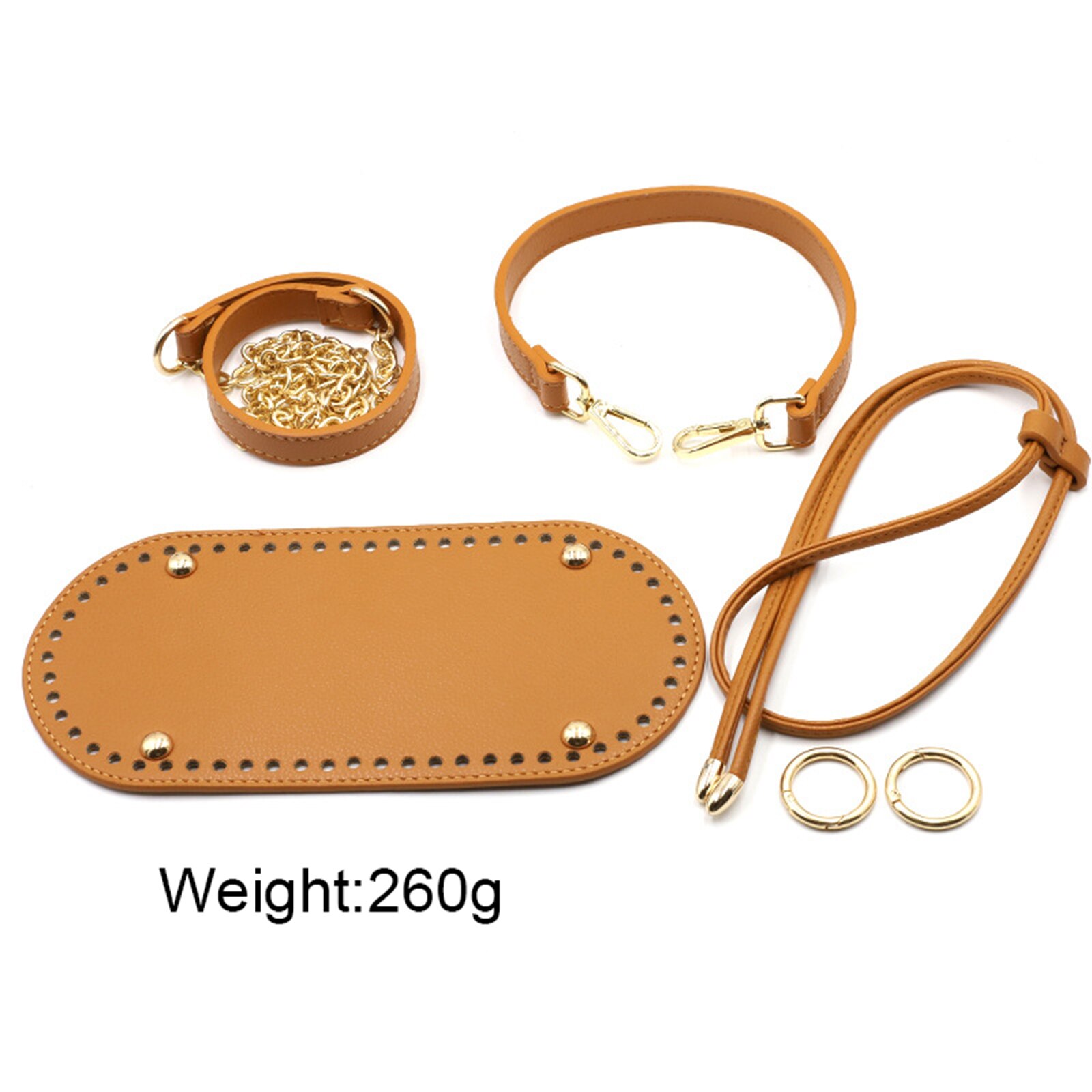 3Pcs/Set Artificial Leather Drawstring Shoulder Bag Bottom Strap Replacement for DIY Knitting Crochet Handbag Sewing Accessories