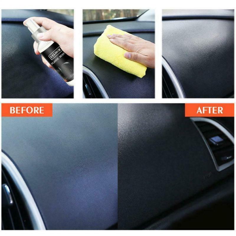30ml Plastic Parts Retreading Agent Wax Instrument Panel Auto Interior Plastic Renovated Coating Car Light Cleaner Maintenance