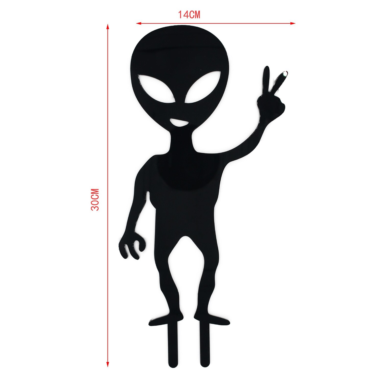 Funny Acrylic Black ET Alien Garden Outdoor Decoration Personality Fence Yard Planetary Gardening Ornaments