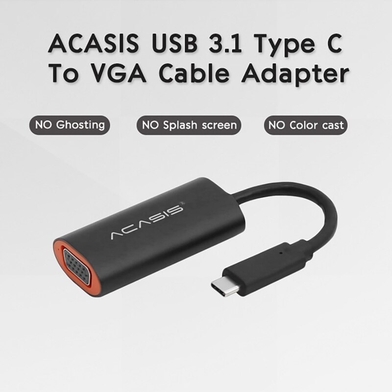 ACASIS Type-C to VGA Converter Suitable for Apple Mac Compatible TV 1080P HD Video VGA Cable