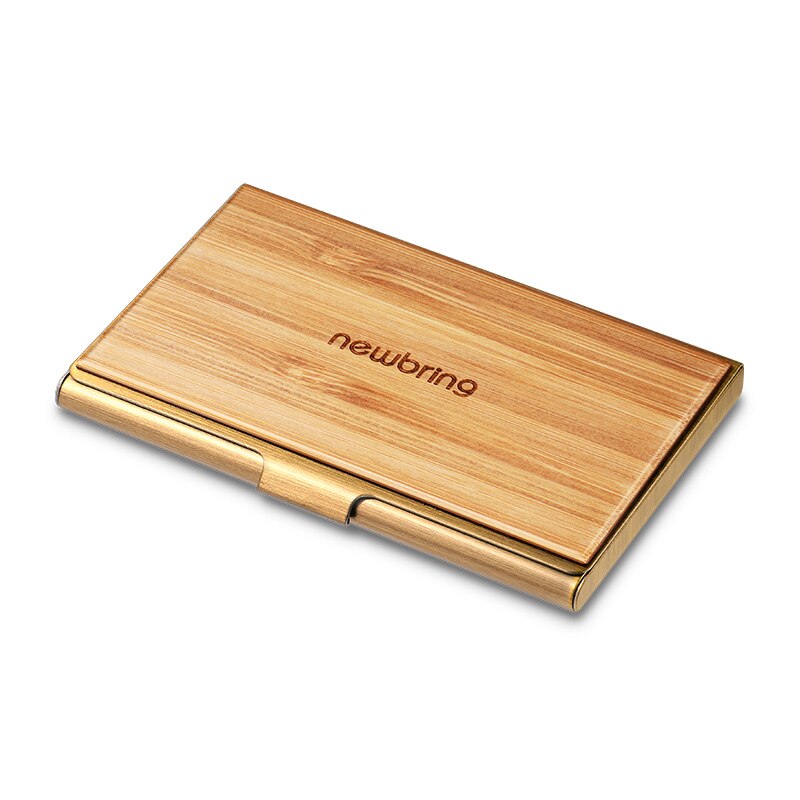 Bring Business Card Case Wood and Metal Material Bank Credit Card Holder for Men Cards Organizer Male Multifunction Card Bag