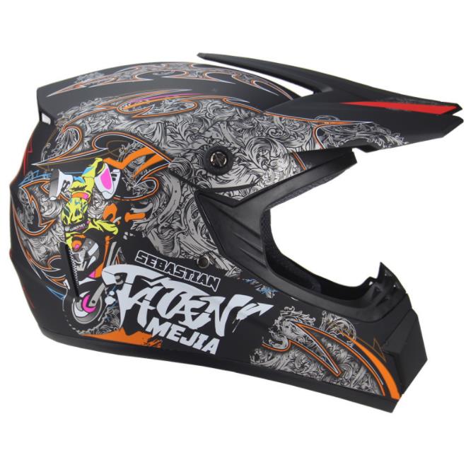 Mat Zwart Helm Kind Baby Latka Motocross Full Body Protect Armor Moto Helm Knie Elleboog Guard Hoofd protector Fietsen combin