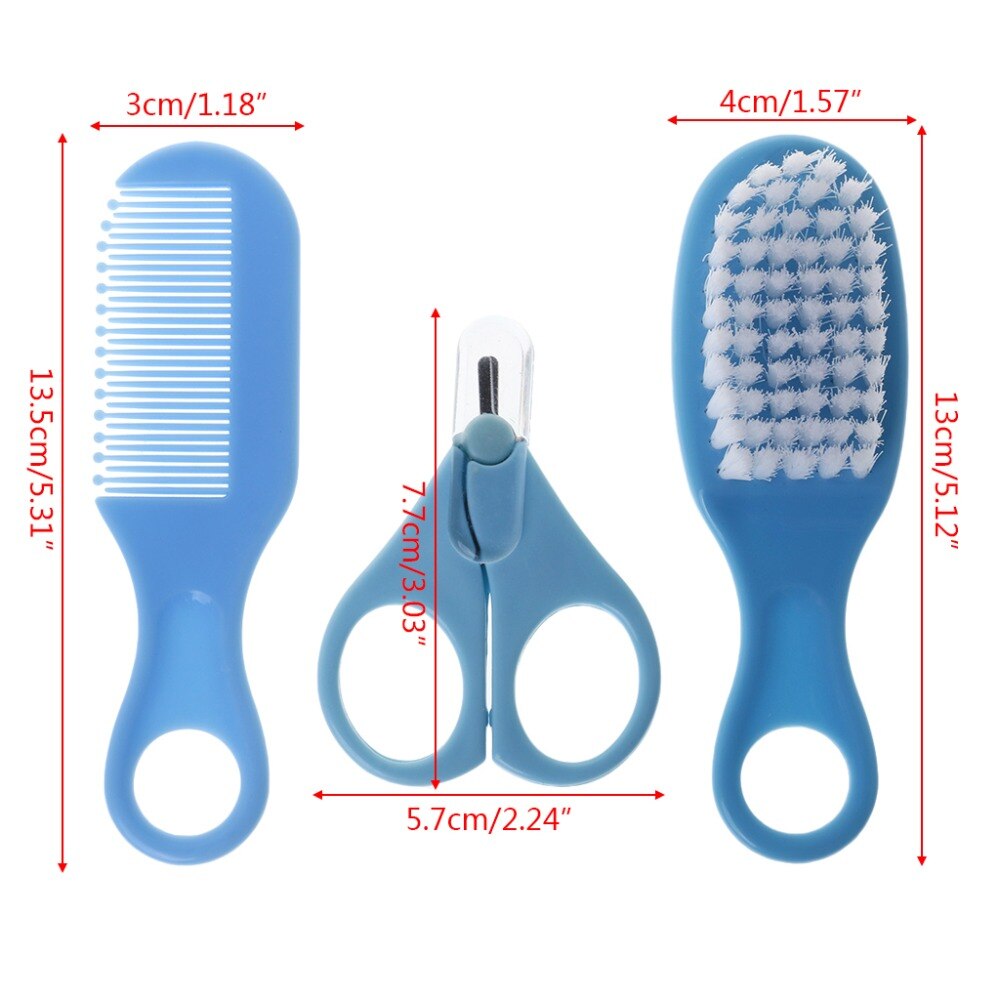 1 ensemble bébé toilettage brosse peigne ciseaux -né enfants soins infirmiers coupe-ongles coupe-ongles sûr Portable cheveux tête masse