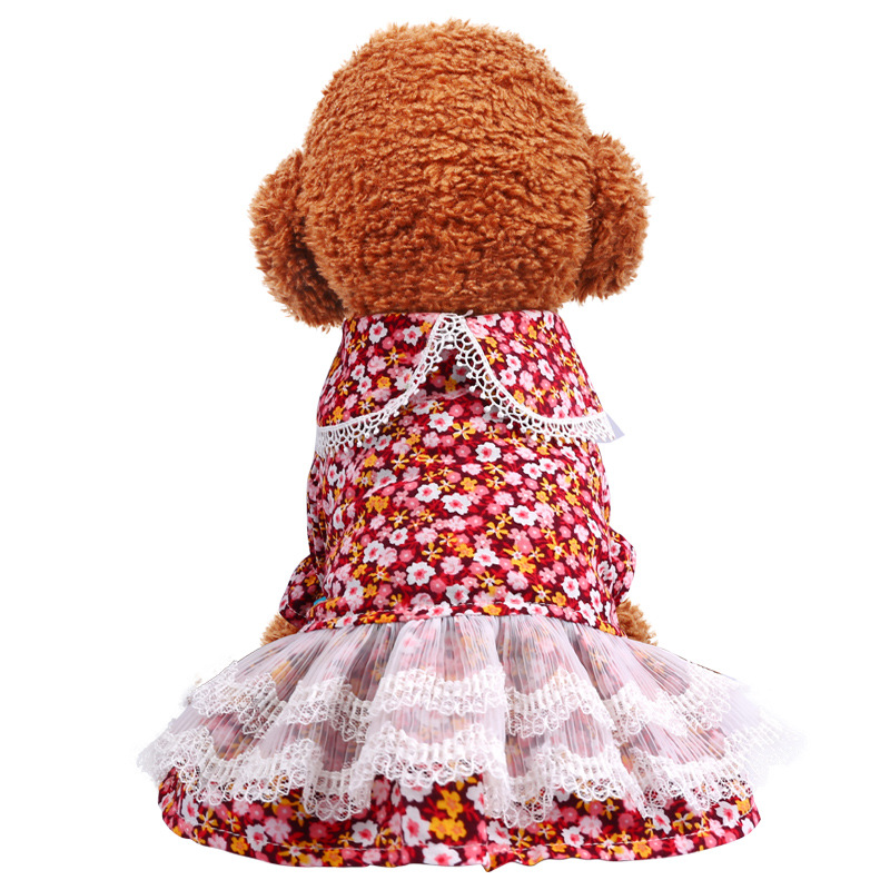 6 Colors Sweet Cat Dog Dress Summer Pet Clothes for Small Dogs Pets Dresses for Yorkies Chihuahua Puppy Cat Skirt disfraz perro