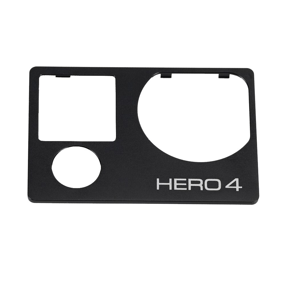 5 Color Aluminum Front Cover Faceplate Repair Replacement Part for GoPro Hero 4 Front Panel Face Cover: Black