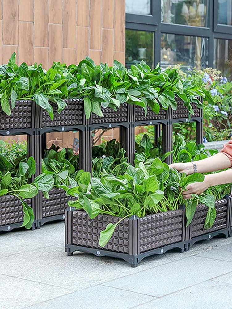 Raised Planter Grow Box Rectangular Flowerpot Elevated Garden Bed Garden Pots &amp; Planters Elevated Garden Bed Garden Decoration