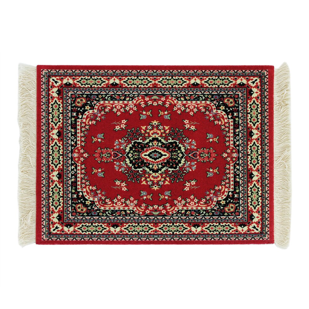 Alfombrilla para ratón, alfombrilla para comida, estilo alfombra persa, goma antideslizante, duradera, impresión rectangular, alfombrillas para ratón para juegos, posavasos: Azul
