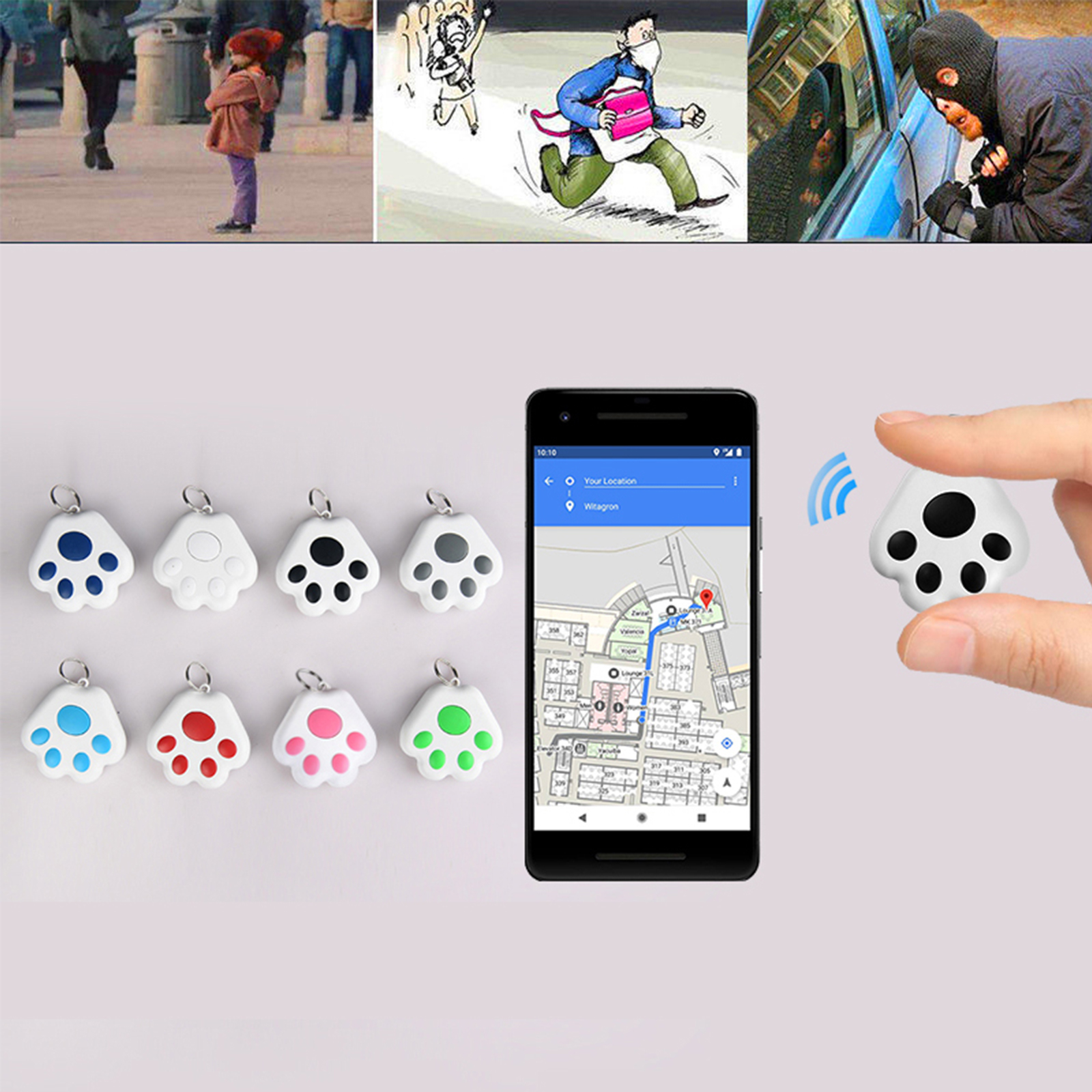 Bt Smart Tracker Voor Huisdieren Toetsen Zakken Portefeuilles Twee-weg Aangemeld Item Locator App Controle Selfie Shutter Voor Ios/Android Telefoons