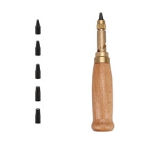 Cinturones automáticos de tornillo a golpe, punzonadora rotativa silenciosa de acero, orificios de cinturón, herramientas artesanales de cuero, cortador de agujeros, 6 puntas, 1,5
