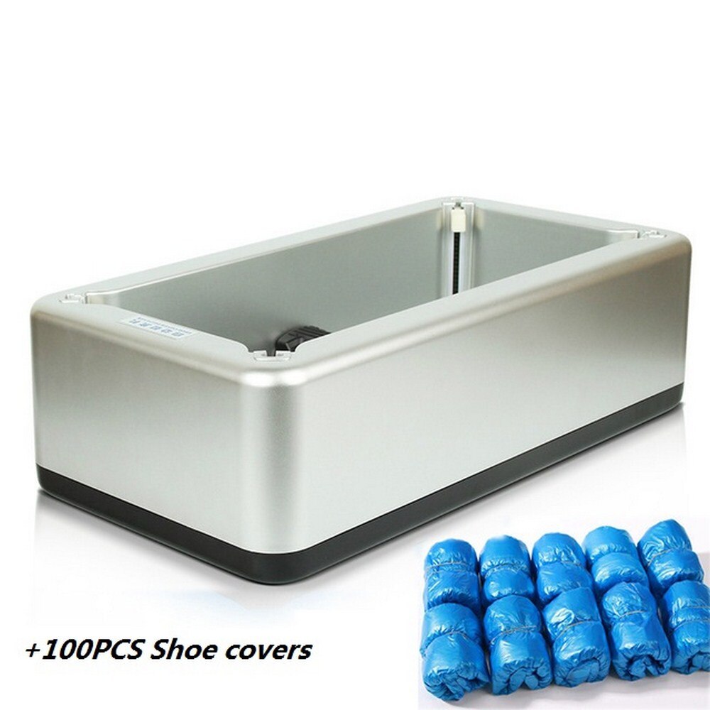 Automatic Shoe Cover Dispenser Household Stepping Disposable Waterproof and Dustproof Shoe Cover Dispenser Shoe Cover Dispenser: Silver and Covers
