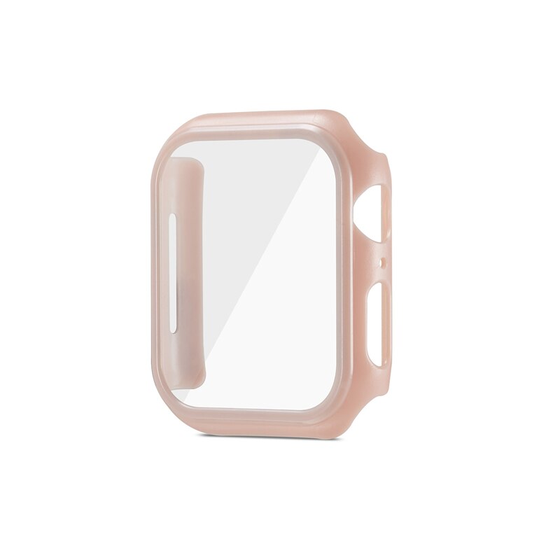 For apple watch matt etui beskyttelse pc beskytter deksel coque for iwatch 44 mm 42mm 38 40mm 2 3 4 5 tilbehør: Matt rosa / 40mm